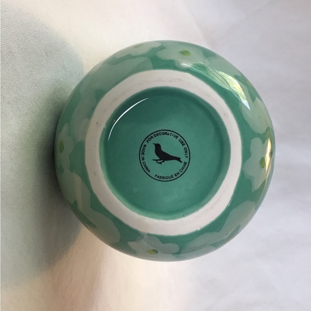 Anthropologie Mint Green Daisy Vase - Picture 3 of 5